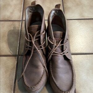 OluKai Brown Ankle Booties with Moccasin Toe